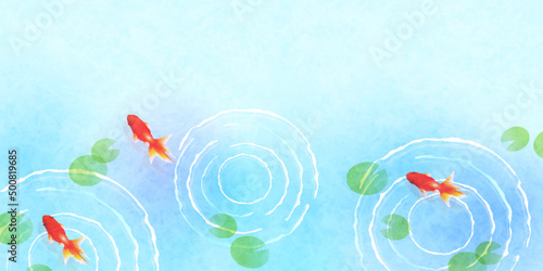 金魚　夏祭り　和紙　背景