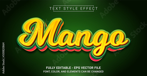 Mango Text Style Effect. Editable Graphic Text Template.