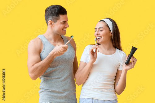 Young couple with activated...