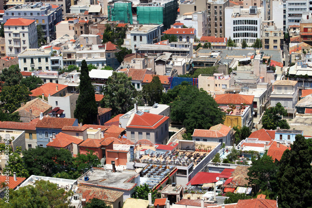 Athens City details from Acropolis in Greece. Athens is one of the world's oldest cities.