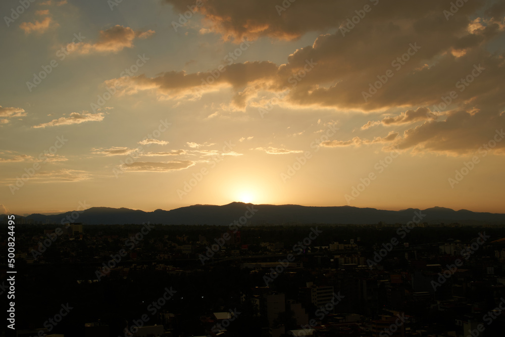 Obraz premium amazing panoramic photo at sunset