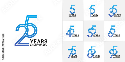 set of anniversary premium collection blue and black color can be use for celebration event
