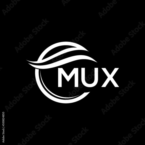 MUX letter logo design on black background. MUX  creative initials letter logo concept. MUX letter design. photo