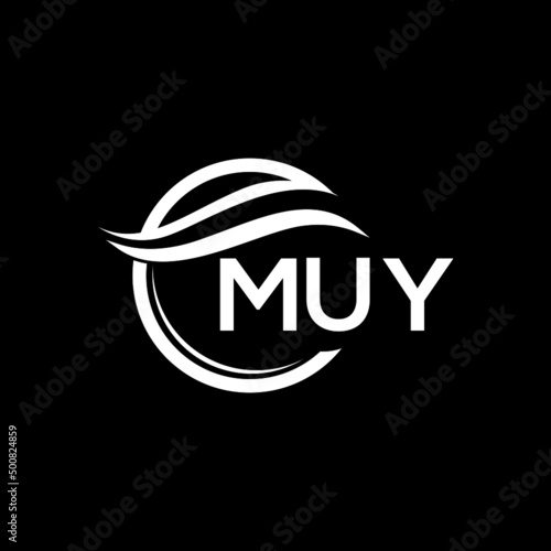 MUY letter logo design on black background. MUY  creative initials letter logo concept. MUY letter design. photo