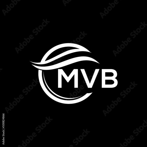 MVB letter logo design on black background. MVB  creative initials letter logo concept. MVB letter design. photo