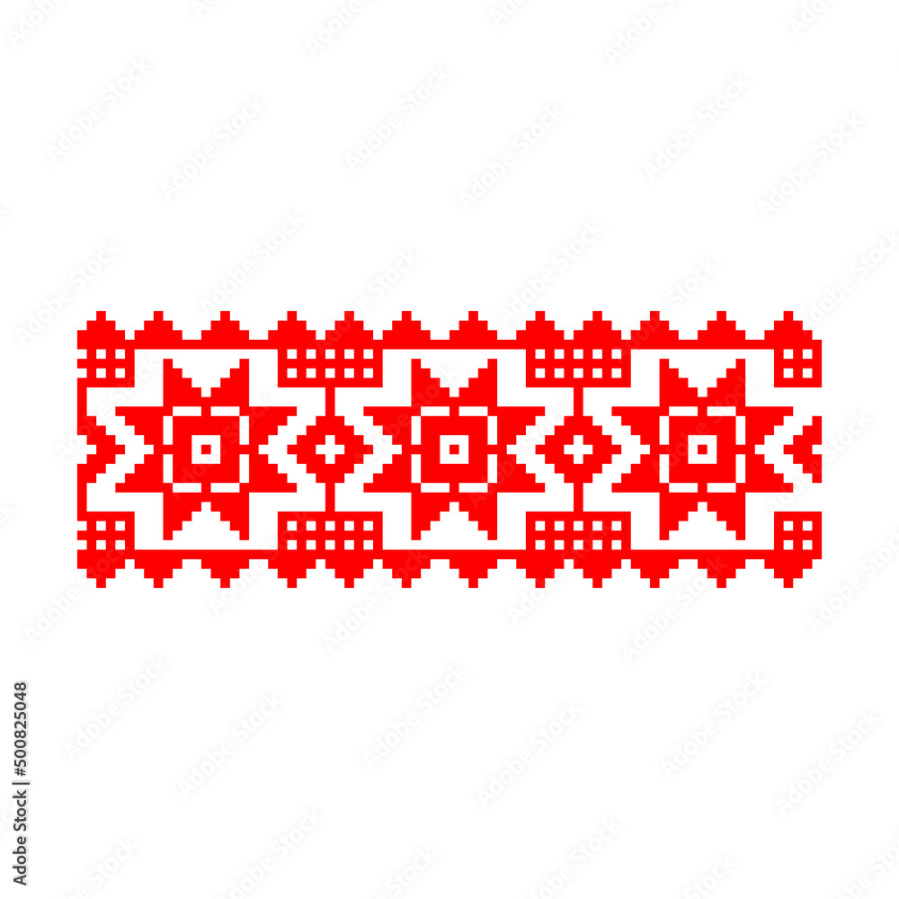 Pixelized pattern Vyshyvanka Traditional Ethnic Ukrainian Seamless Pattern slavic ornament Pixelized pattern Vyshyvanka Traditional Ethnic Ukrainian Seamless Pattern slavic ornament