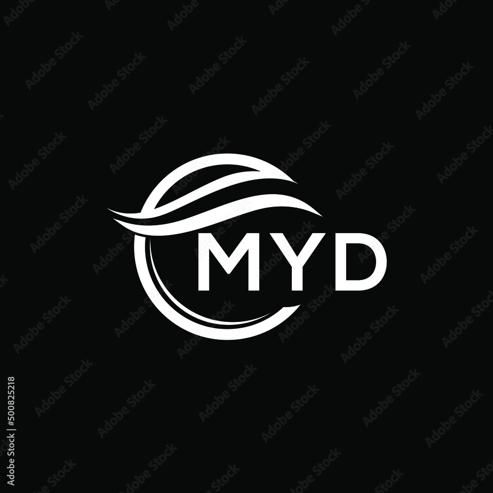 MYD letter logo design on black background. MYD  creative initials letter logo concept. MYD letter design. - obrazy, fototapety, plakaty 