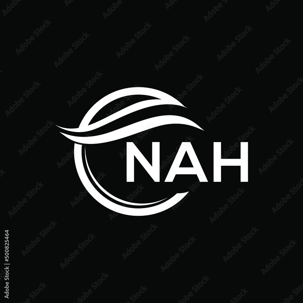NAH letter logo design on black background. NAH creative initials letter logo concept. NAH letter design. NAH letter logo design on black background. NAH creative initials letter logo concept. NAH letter design.