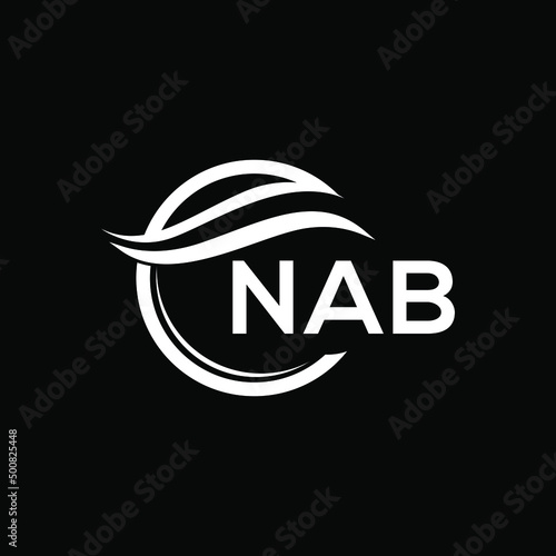 NAB letter logo design on black background. NAB  creative initials letter logo concept. NAB letter design.