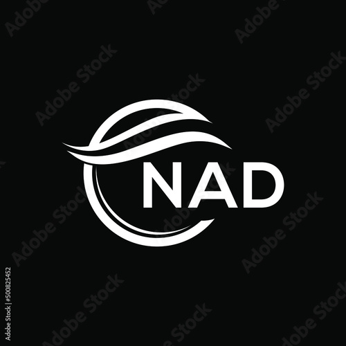 NAD letter logo design on black background. NAD  creative initials letter logo concept. NAD letter design.