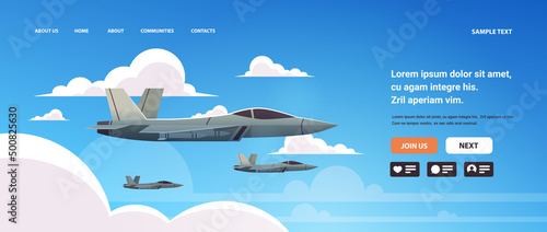Ukrainian strategic jet fighters in sky special battle transport military equipment concept stop war against Ukraine