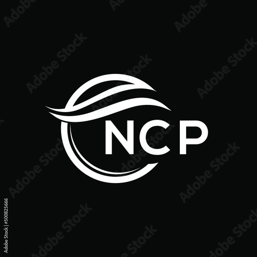 NCP letter logo design on black background. NCP  creative initials letter logo concept. NCP letter design.
 photo