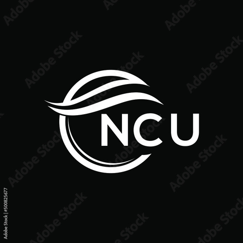 NCU letter logo design on black background. NCU  creative initials letter logo concept. NCU letter design.
 photo