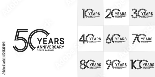 set of anniversary premium collection black color can be use for celebration event
