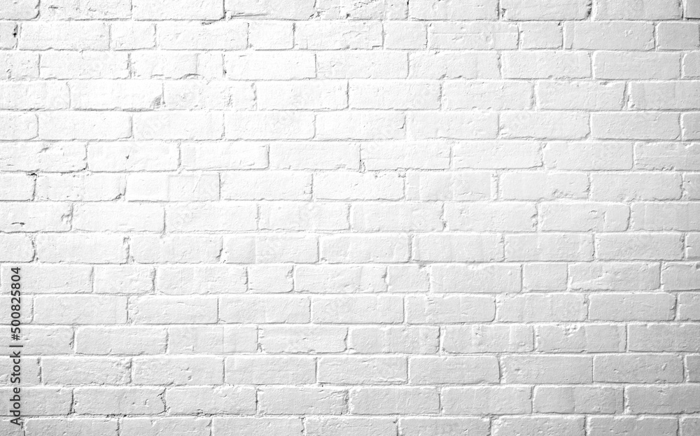 Fototapeta premium Grunge white painted bricks