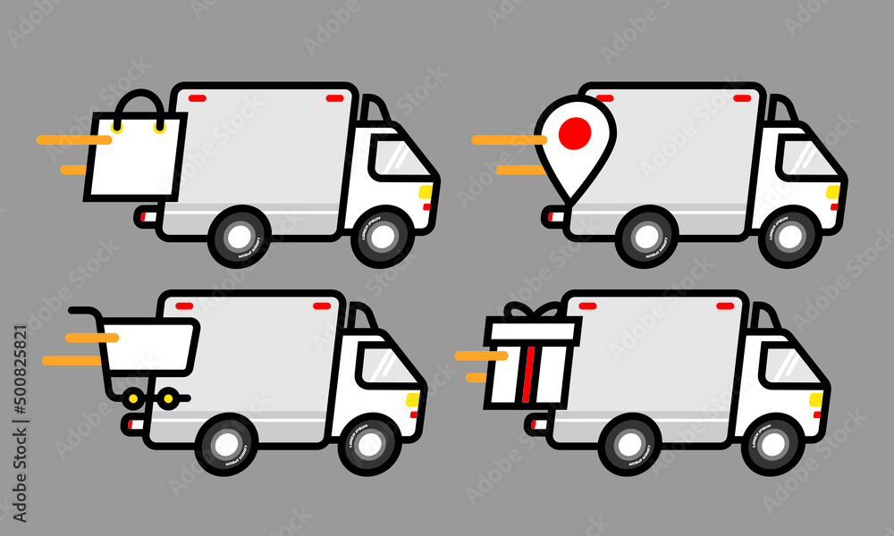 Fototapeta premium Delivery icon logistics shipping cargo vector logo design