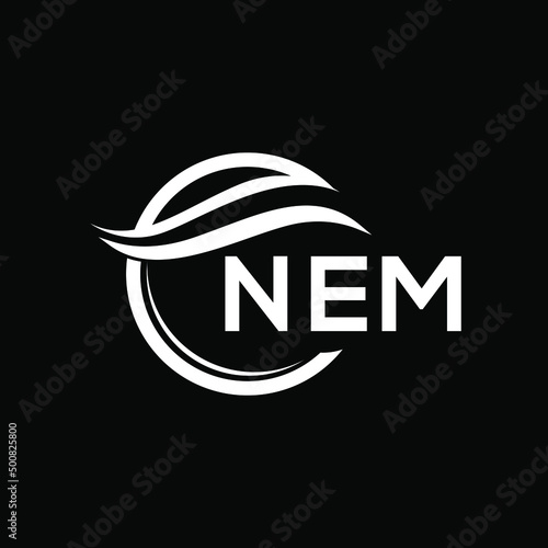 NEM letter logo design on black background. NEM  creative initials letter logo concept. NEM letter design.
