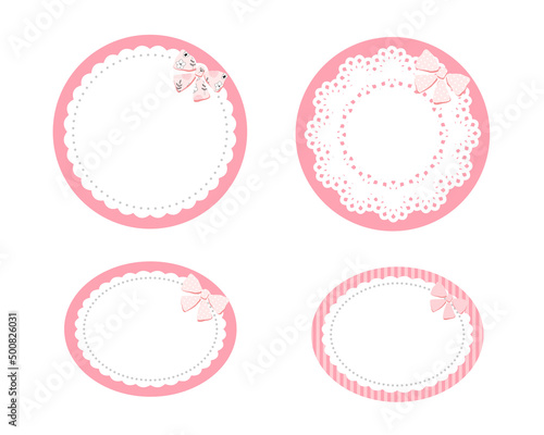 リボン丸フレームセット