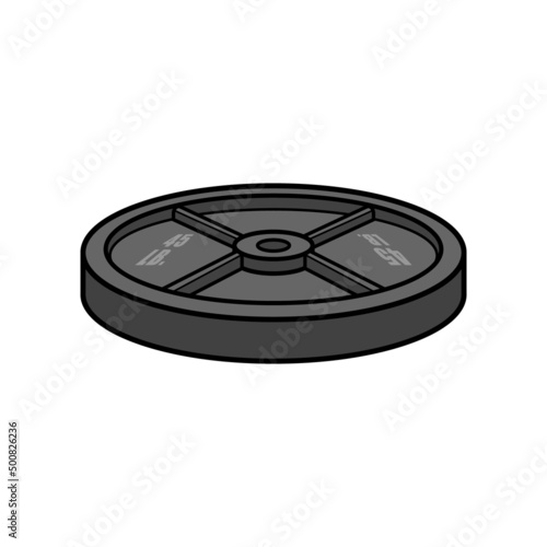 Cartoon Barbell Plate Vector Illustration