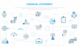 financial statement business personal concept with icon set template banner with modern blue color style