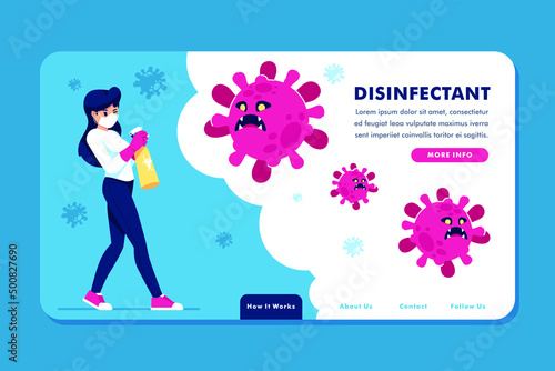 disinfectant creative landing page illustration