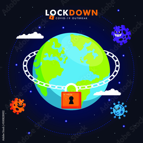 earth lock down concept flat design illustration