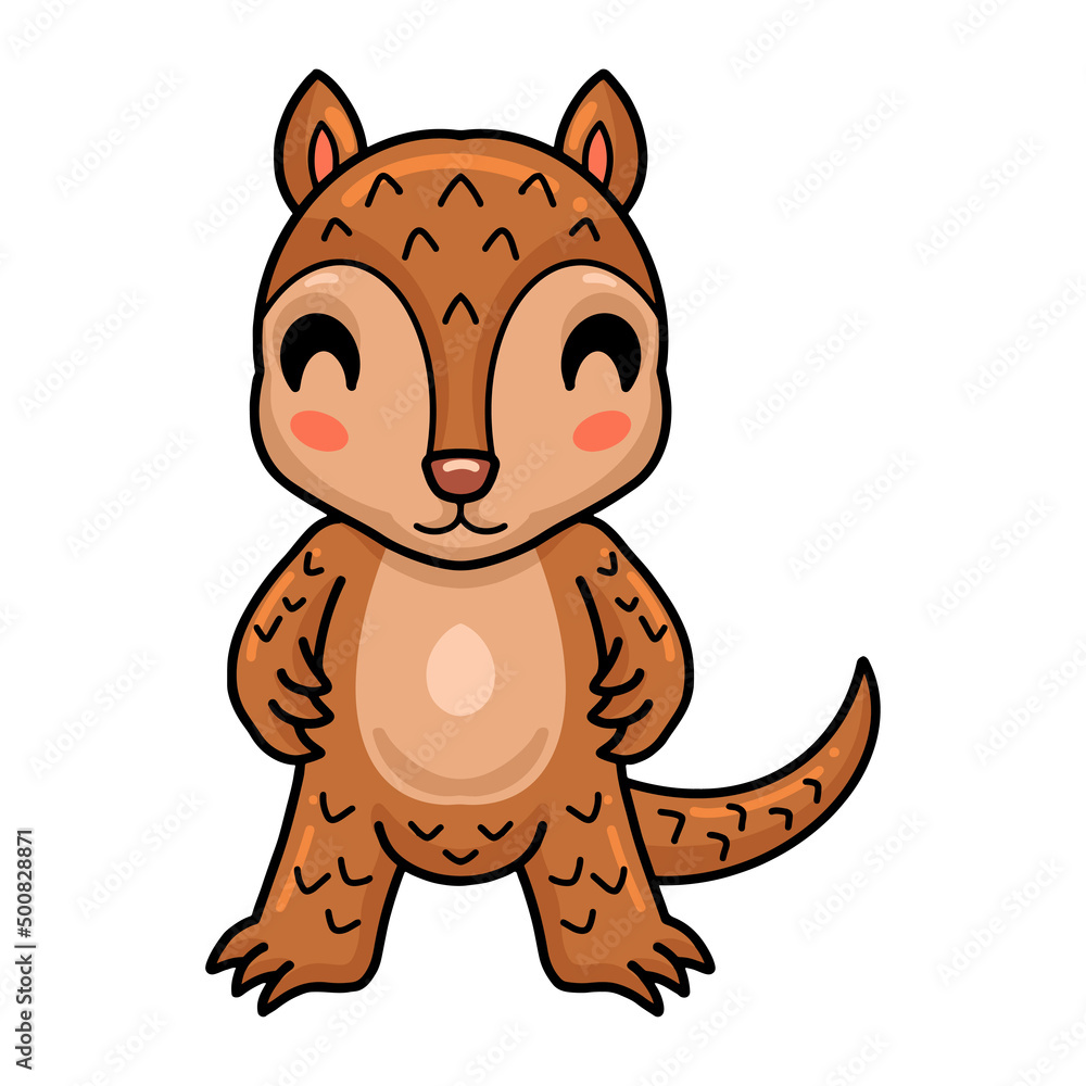 Cute little pangolin cartoon standing Cute little pangolin cartoon standing