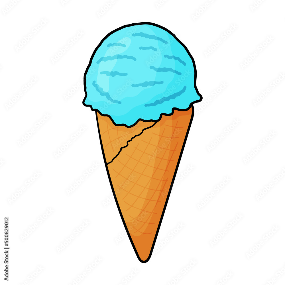 Doodle ice-cream. Design sketch element for menu cafe, bistro, gelateria, restaurant, label and packaging. Vector isolated colorful illustration. Doodle ice-cream. Design sketch element for menu cafe, bistro, gelateria, restaurant, label and packaging. Vector isolated colorful illustration.