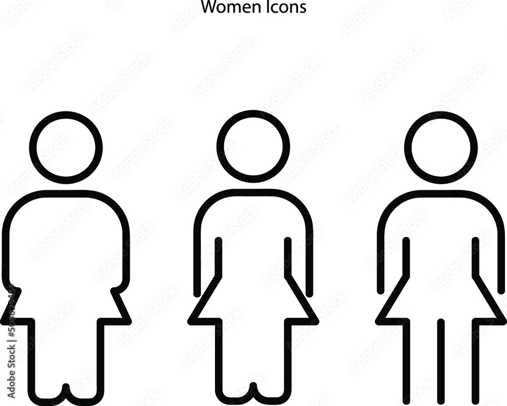 woman icon isolated on white background. woman icon thin line outline linear woman symbol for logo, web, app, UI. woman icon simple sign. woman icon isolated on white background. woman icon thin line outline linear woman symbol for logo, web, app, UI. woman icon simple sign.