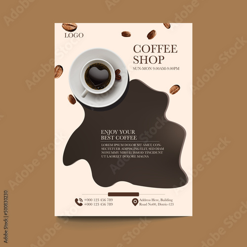 Coffee Shop Flyer Template For Promotion A4 Size Modern Design Coffe Flyer