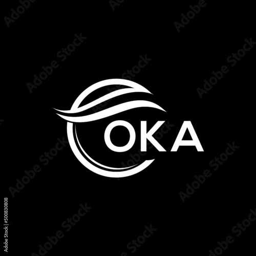 OKA letter logo design on black background. OKA  creative initials letter logo concept. OKA letter design.