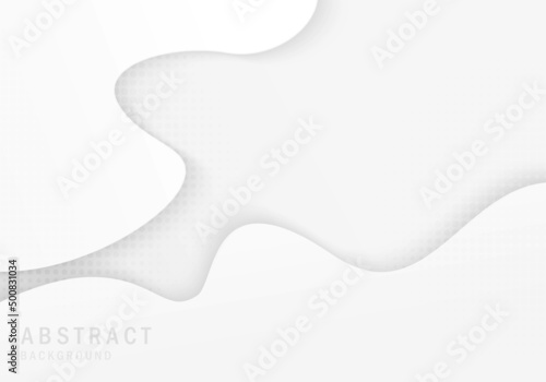 Abstract minimal style of gradient white papercut with halftone decorative.