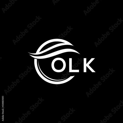 OLK letter logo design on black background. OLK  creative initials letter logo concept. OLK letter design. photo