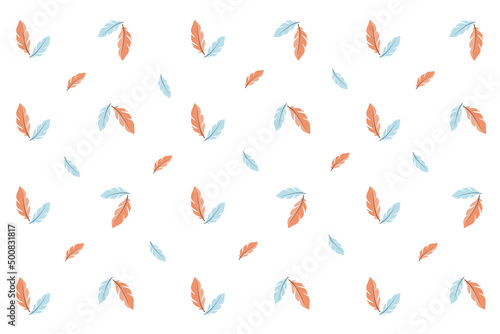 seamless pattern with feather on white background. pastel pattern. boho shape 