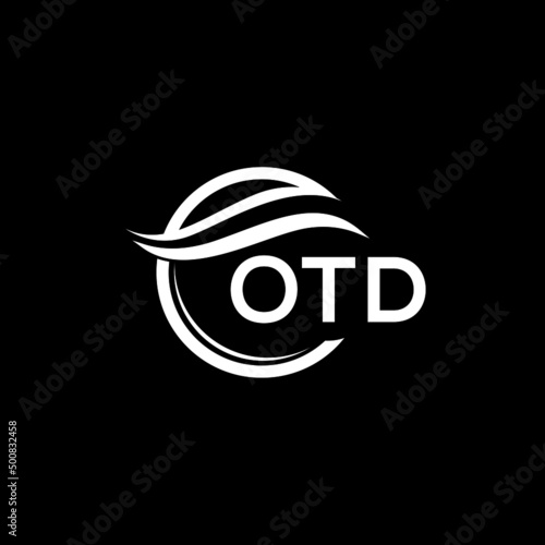 OTD letter logo design on black background. OTD  creative initials letter logo concept. OTD letter design.
 photo