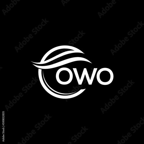 OWO letter logo design on black background. OWO  creative initials letter logo concept. OWO letter design.
