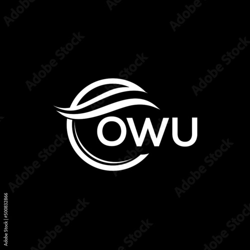 OWU letter logo design on black background. OWU  creative initials letter logo concept. OWU letter design.
 photo