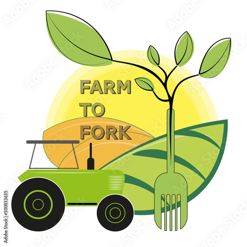Farm To Fork Vector Illustration - Plant based lifestyle