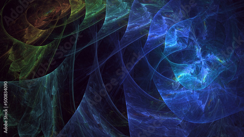 3D rendering abstract multicolor technology fractal light background