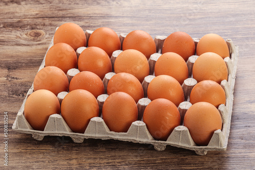 Organic chicken egg in the carton