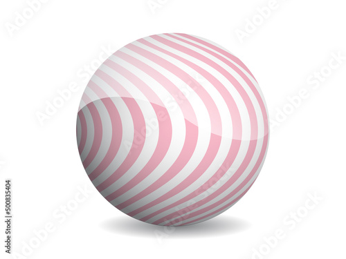 3D ball abstract vector illustration. Pattern sphere modern design. Round shape globe on white background.