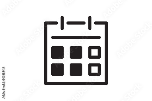 Calendar icon, business reminder symbol. Month and day plan illustration.