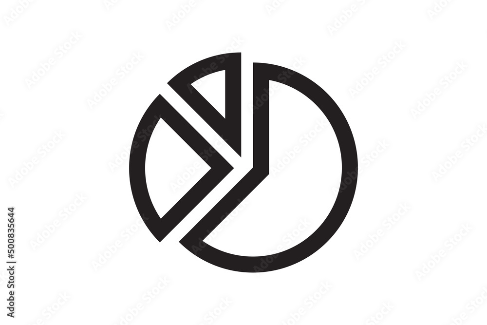 Round graphic fraction circle shape vector element. Geometric diagram division section icon. Round graphic fraction circle shape vector element. Geometric diagram division section icon.