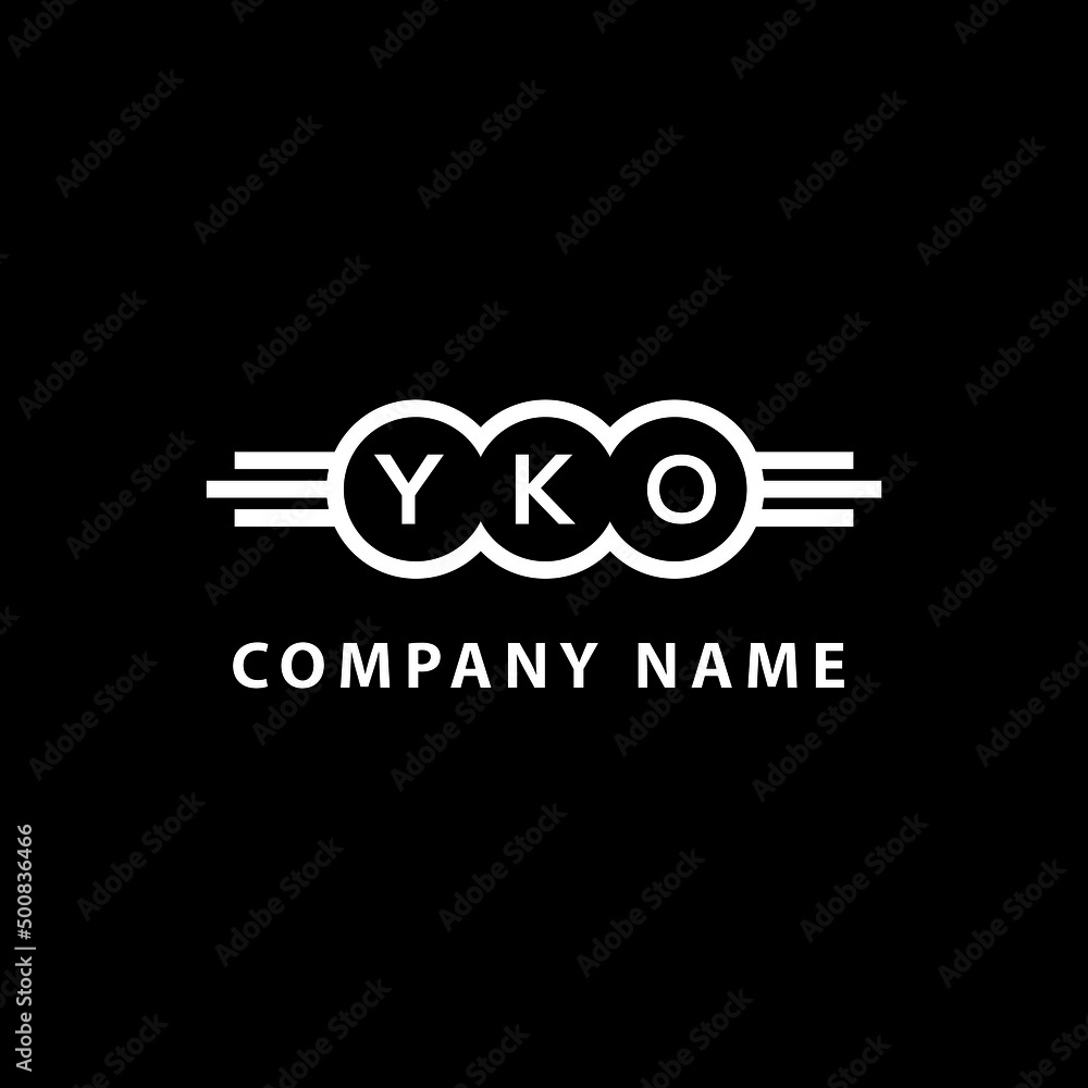 YKO letter logo design on black background. YKO  creative initials letter logo concept. YKO letter design.
