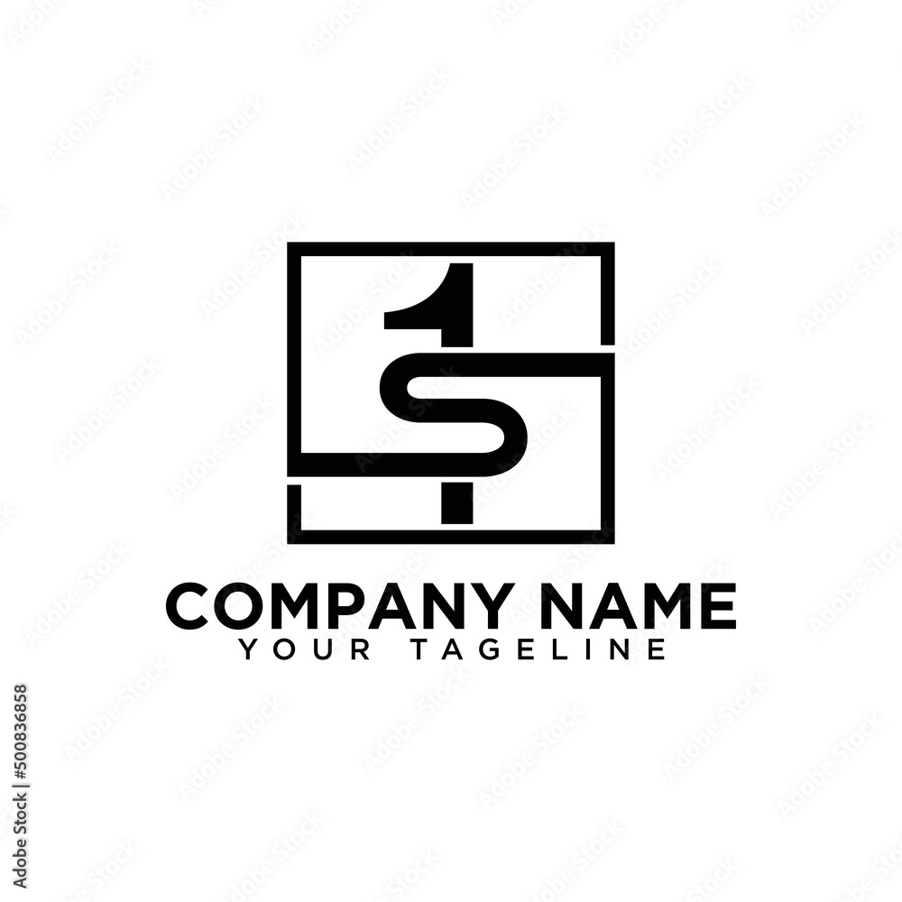 Fototapeta premium 1S or S1 Abstract Icon .1S initial company Logo Monogram