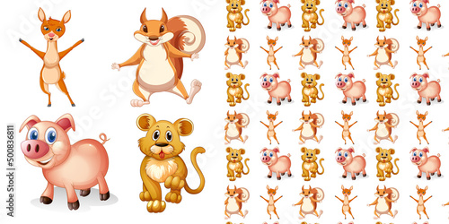 Seamless background with animal