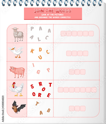 Arrange the letters in order with pictures