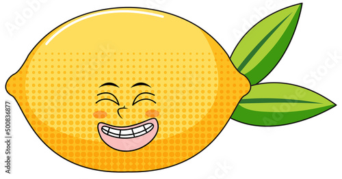A lemon cartoon character on white background