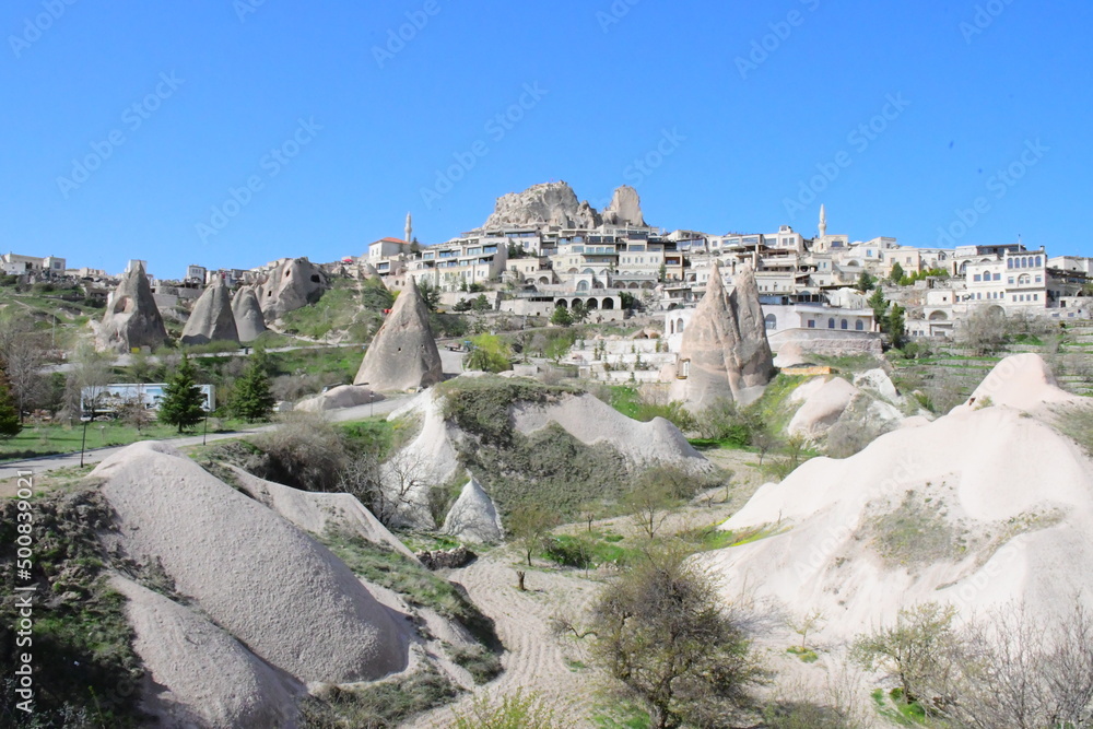 Cappadocia, Turkey rock formation in cave city. 