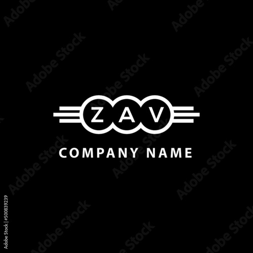 ZAV letter logo design on black background. ZAV  creative initials letter logo concept. ZAV letter design.
 photo